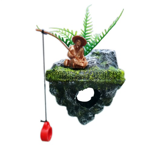 Aquarium floating island - floating, rock