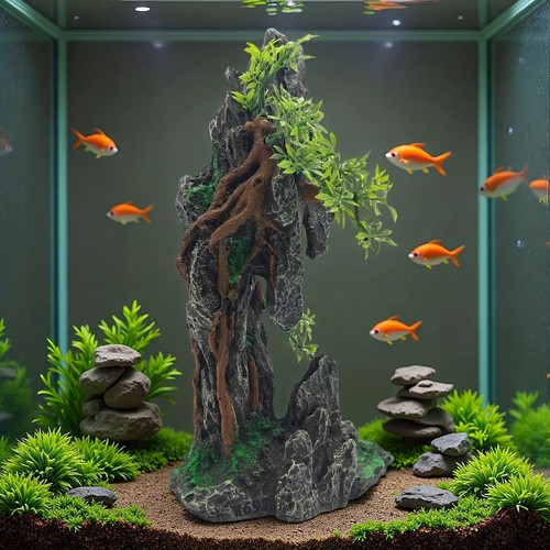 Large tall rock mountain fish - large,