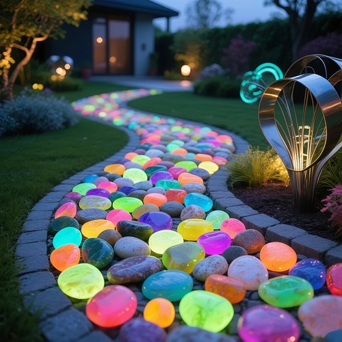 100pcs luminous garden stones - 100pcs,