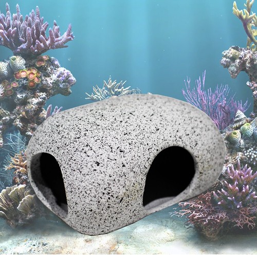 Aquarium rock ornament fish - ornament,